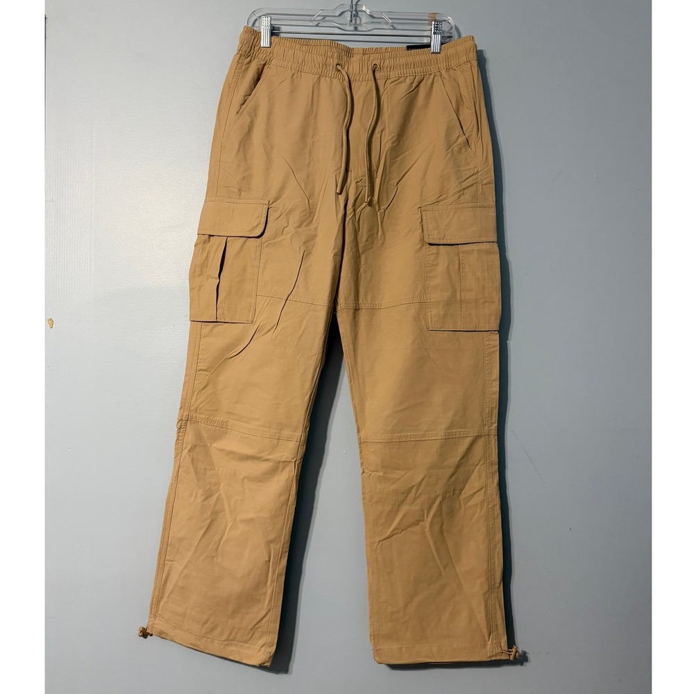 CSG Canyon Cargo Pants Men's Medium Relaxed Fit Tan Stretch Bungee Hem 2282